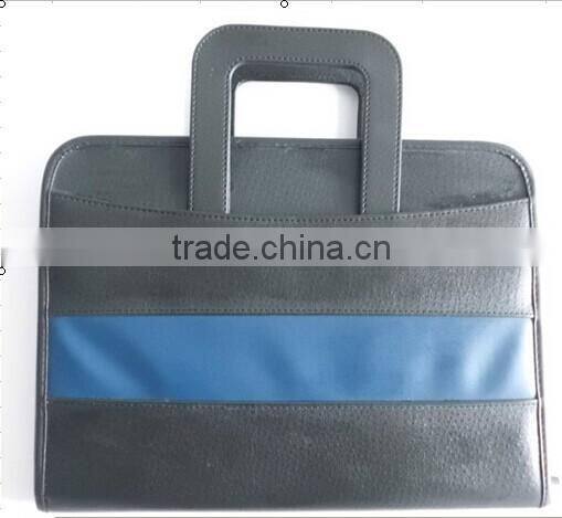 two-color cover portable pu leather a4 folder