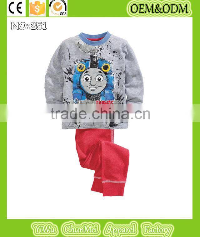 cartoon thomas kids clothes sets baby train thomas pajamas girls boys funny cute pyjamas TinaLuLing OEM&ODM