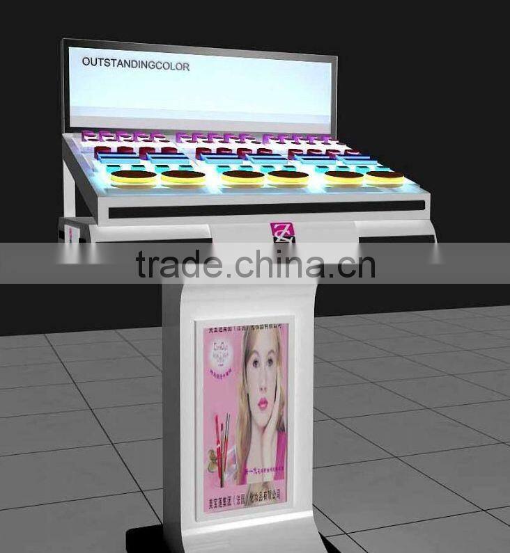 Floor standing acrylic nail polish stand holder cosmetic display and acrylic make up organizer for acrylic cosmetics showcase