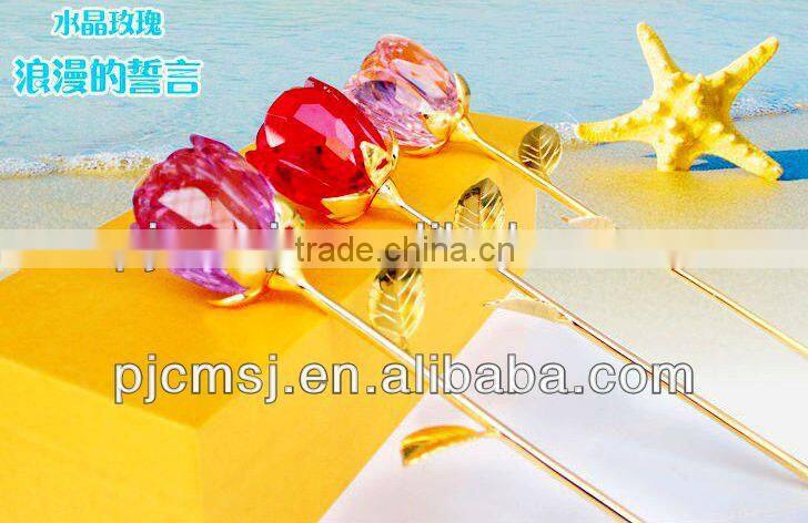 beautiful crystal rose as decoration or gifts