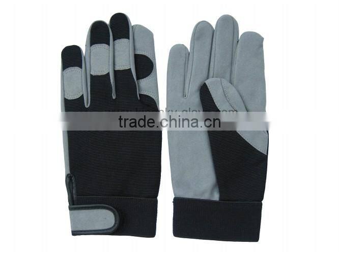 Synthetic Leather Spandex Mechanic Glove
