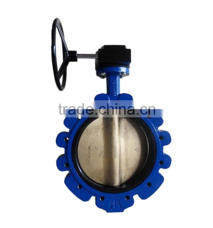 Cast Iron single through stem water, gas media with no pin high quality lug butterfly valve