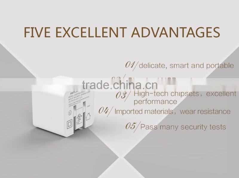 2016 USB Travel Charger 5V 3.4A 17W AC Adapter USB Wall charger with 2 port USB Charger 3C PSE FCC UL