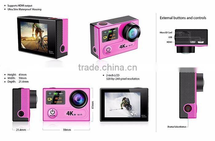 HD 1080p ip camera H8R 360 remote control sport camera