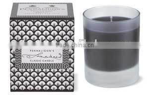 high quality scented soy candle in black glass jar with box