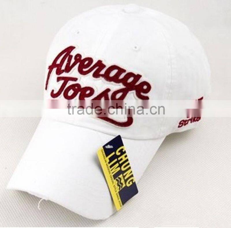 Newly fashion cotton embroidery hip hop washed golf caps