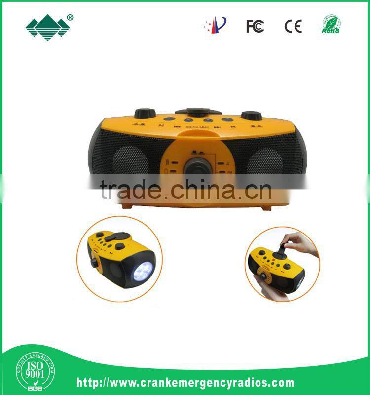 Solar panel AM/FM Radio Generator led lamp speaker