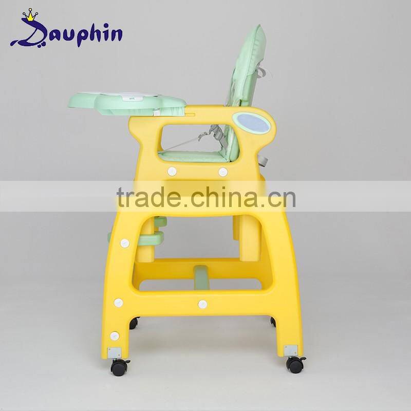 EN14988 certified baby high feeding chair 3 in 1 function baby chair plastic high chair