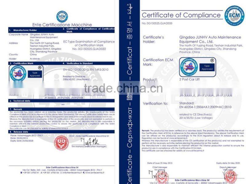 JUNHV low price car parking lift JH-TP2700B