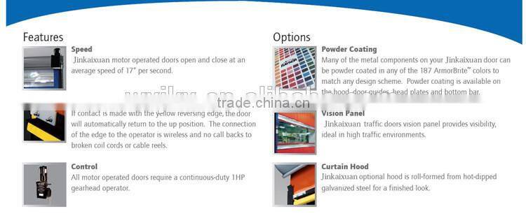 Smooth running with high speed roller shutter door