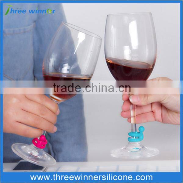 cute wine accessory food grade custom silicone wine accessory