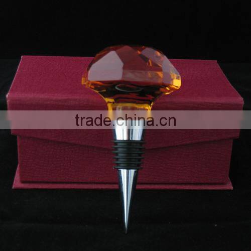 custom nice crystal wine stopper for wedding favors