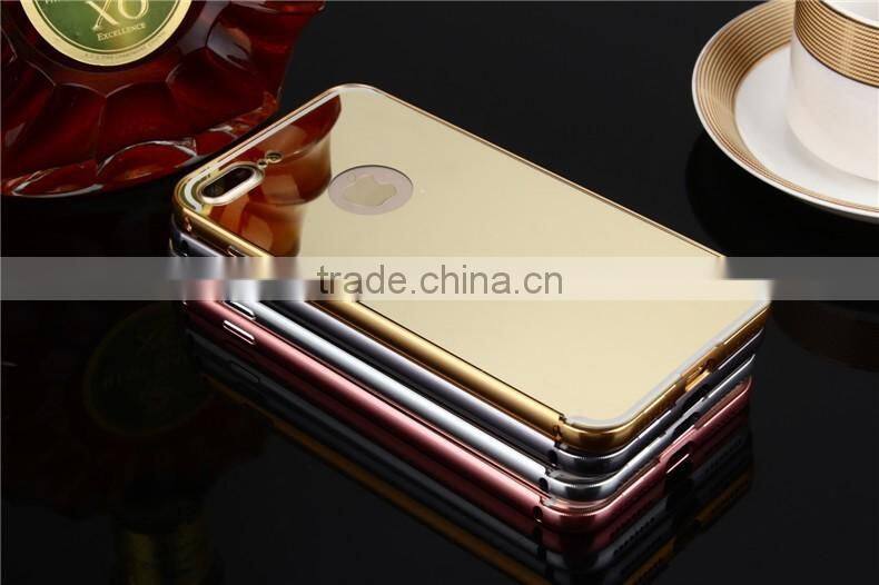 Hot For iPhone 7 Aluminum Alloy Case Metal Bumper Frame Case With Mirror Effect