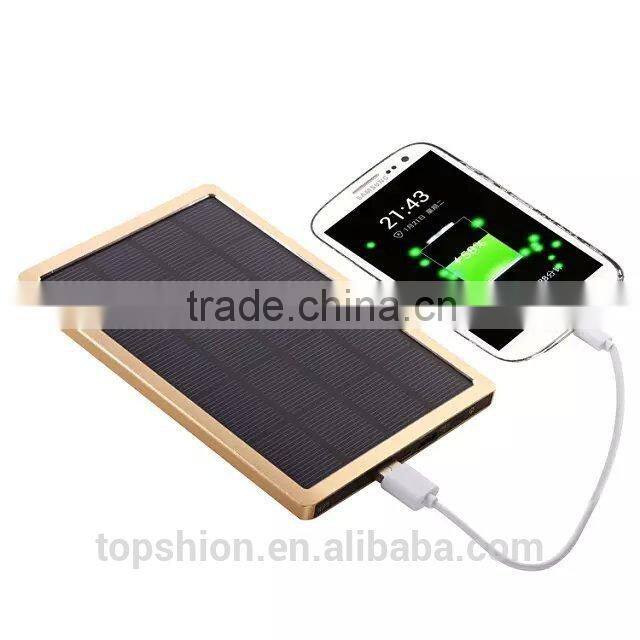 2015 hottest selling battery charger for iPhone 6 solar charger power bank 10000mah