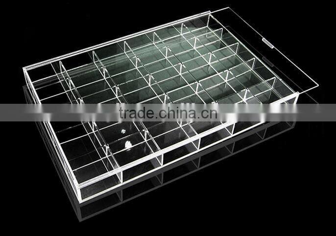 with grid acrylic jewelry storage box