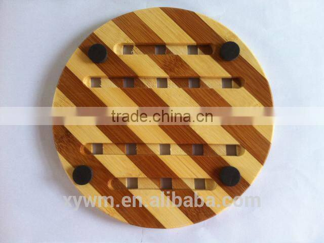 Bamboo Round trivet heat pat--Jane