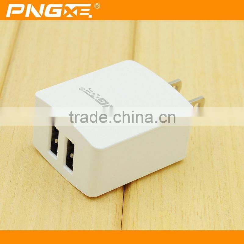 PNGXE Wholesale consumer electronics best quality cellphone US plug dual ports usb wall/travel charger