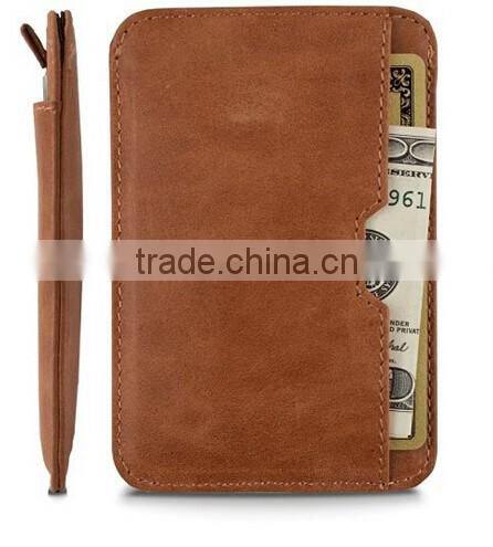 2016 new minimalist style slim wallet card wallet genuine leather rfid