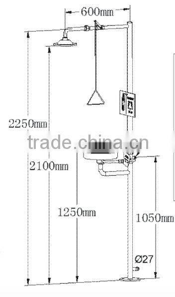 Floor Mounted Type SS Safety Shower Cum Eye Wash for Wholesale