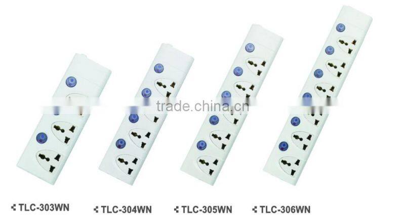 2500w 3 way power strip with individual switch