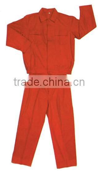 Red cotton working suit, T/C working suit supplier