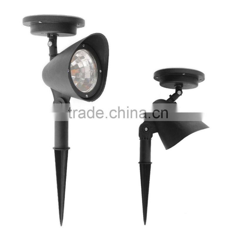 new design plastic black shell 3 strong white leds garden lawn solar light