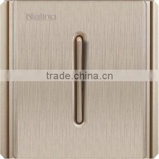 brushed champagne 1 gang 1 way slim button switch