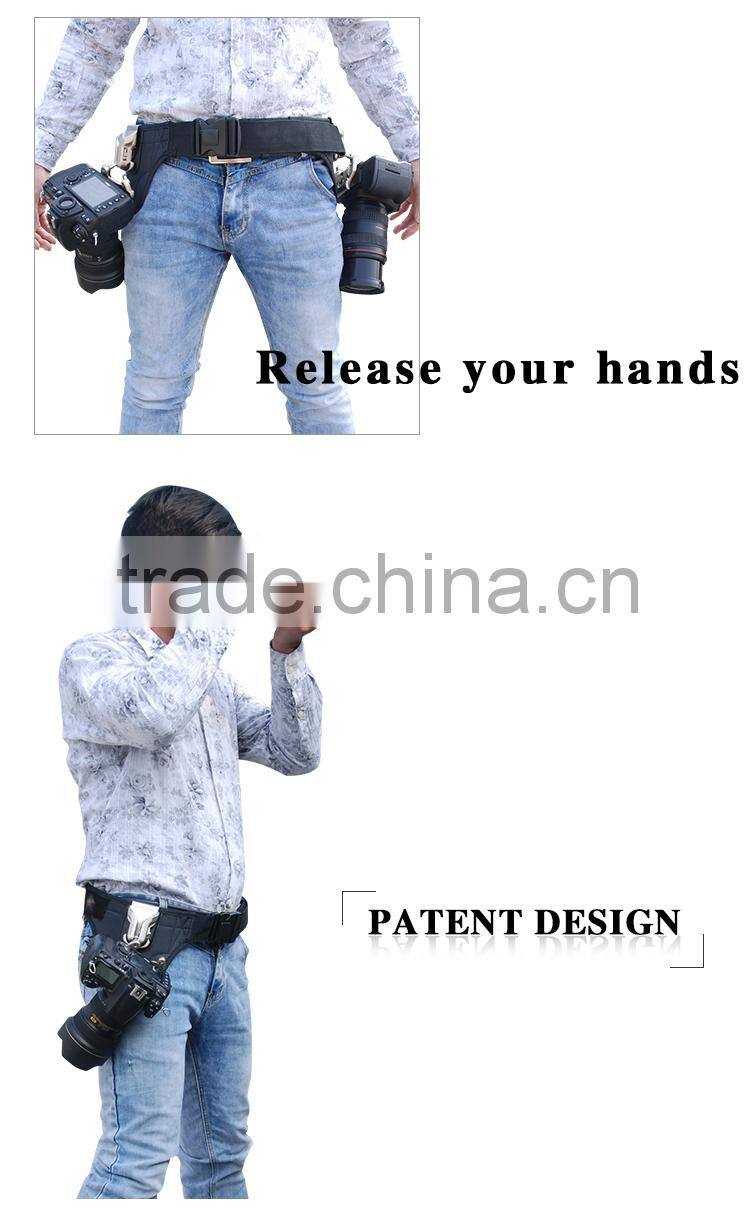 Camera belt holster waist double belt mount button buckle for DSLR camera