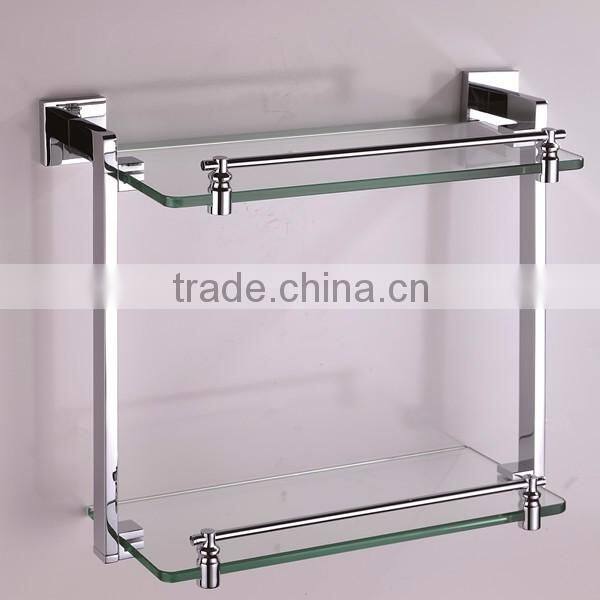 wall mounted glass shelf double layers