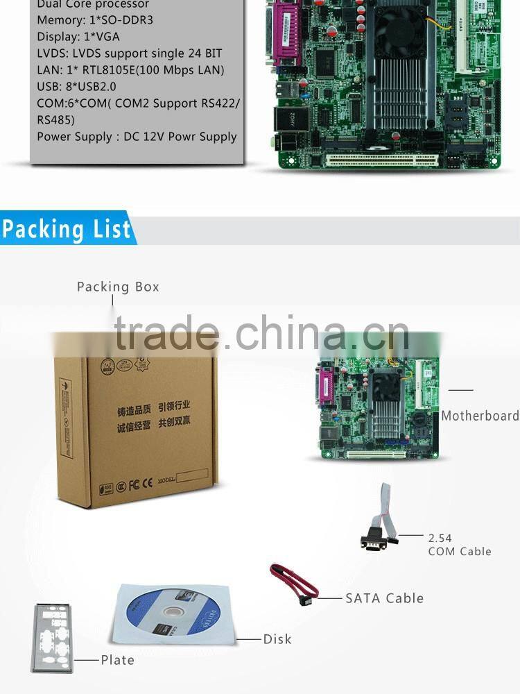 Intel Atom d525 Motherboard pos industrial cheapest mainboard support 18bit lvds