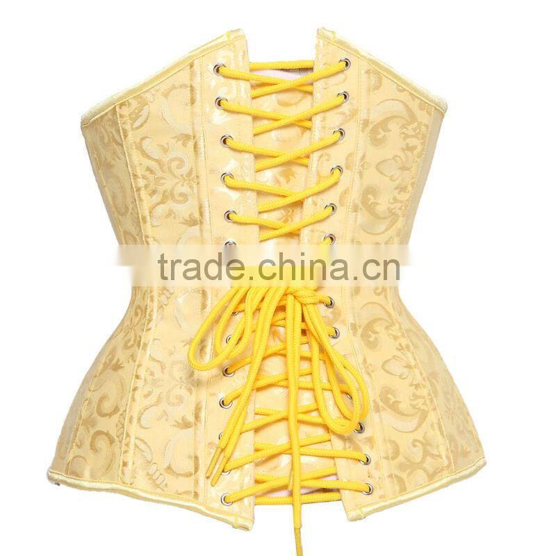 Hot style yellow steel bone high quality cheap price women training underbust corset