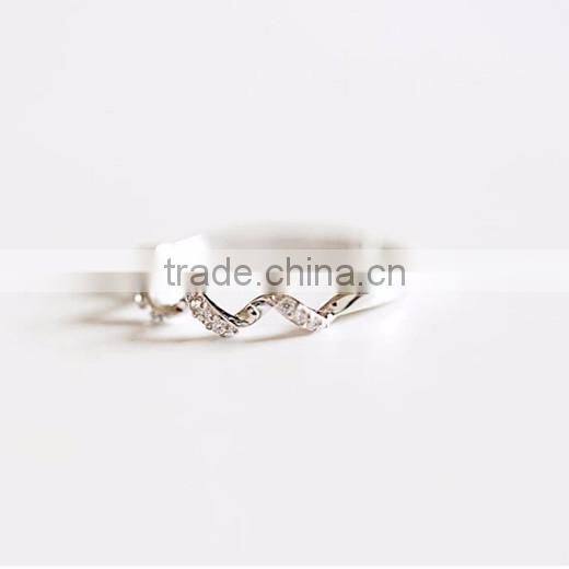 925 sterling silver zircon wave ring adjustable ring fashion women ring jewelry supplies 6260552