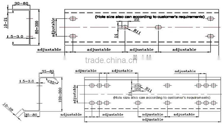 C purlin (for house roof) roll forming machine