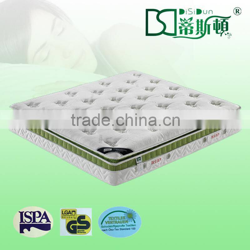 3D breathable latex pocket spring queen size mattress