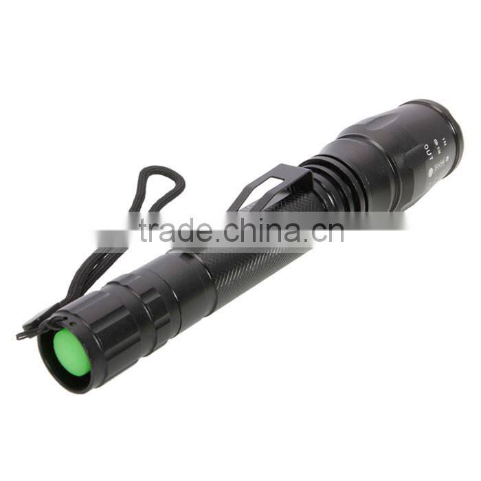 XML-T6 LED 5 Mode Focusing LED Torch Flashlight Black