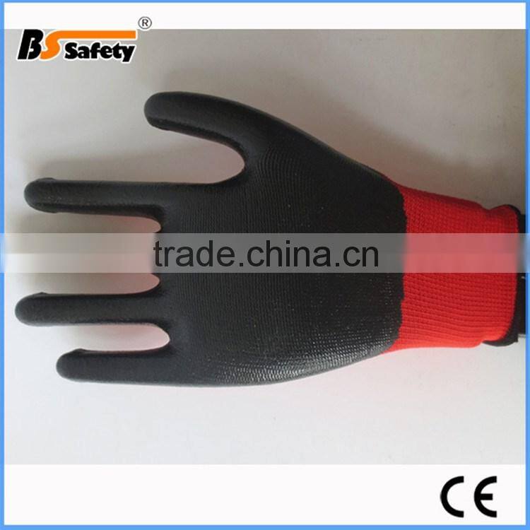 BSSAFETY Polyester kintted nitrile coated working gloves direct from factory
