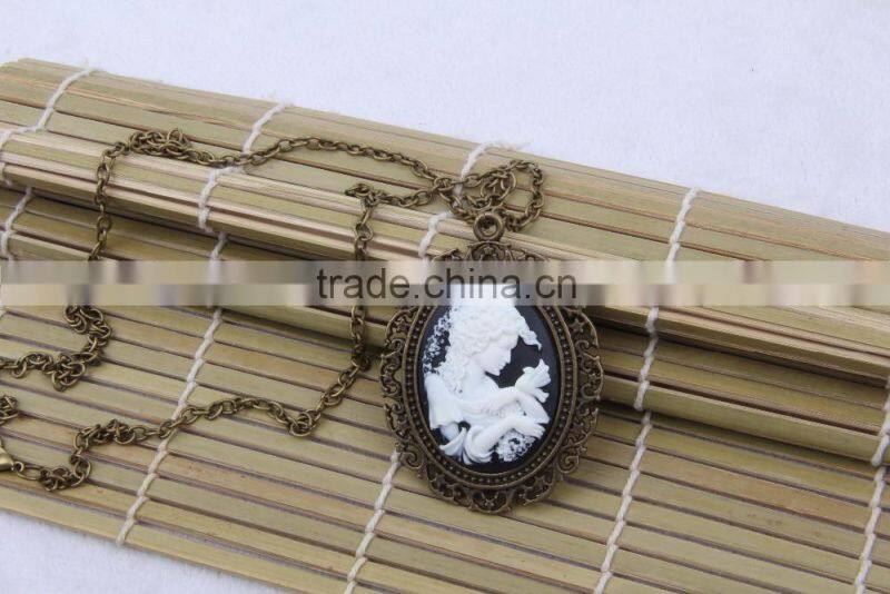 fashion jewelry necklace steampunk necklace classical silhouette cameo 2015 new party dress made in China yiwu