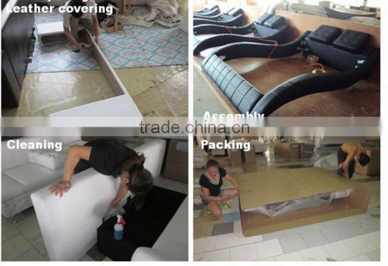 2015 hot sell leather bed