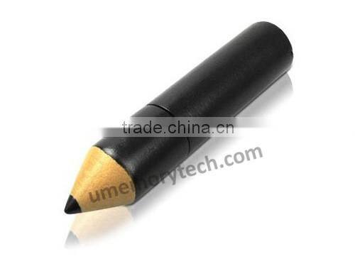 mini pencil wooden black low cost flash drives,discount flash drives 1gb