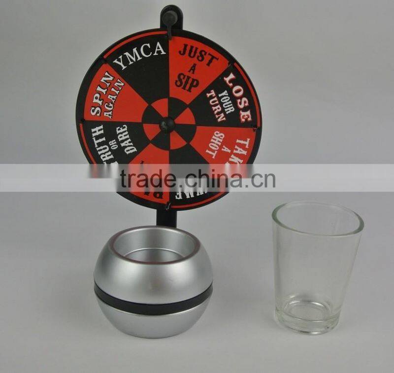 Fairly Odd Novelties Wheel Of Shots Drinking Game Spinning Shot Glass, Clear