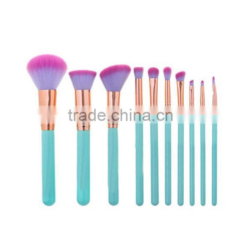 10pcs silver white private label cosmetics oval makeup brush maquiagem