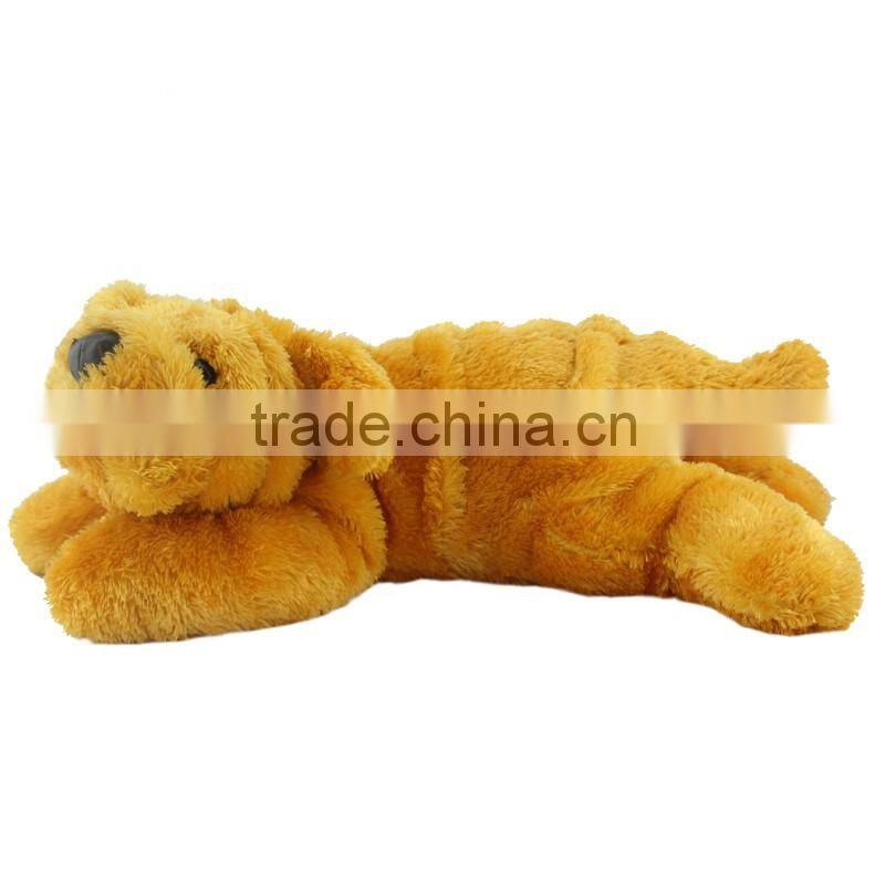 yellow sleeping wholesale plush stuffed dog toys