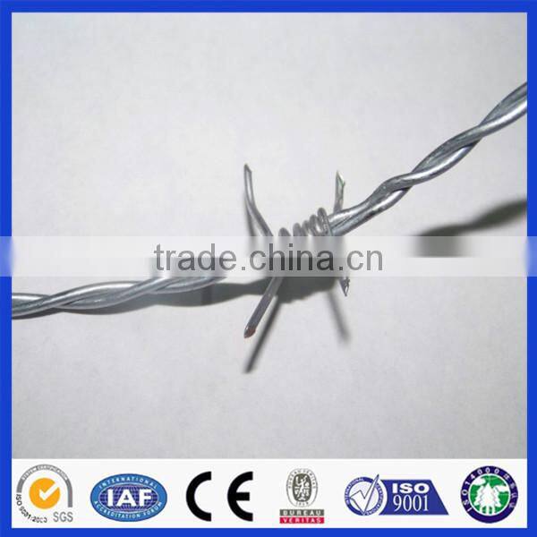 Cheap! Hot dip/ Electric galvanized Double Twist Barbed wire fencing real factory (ISO)