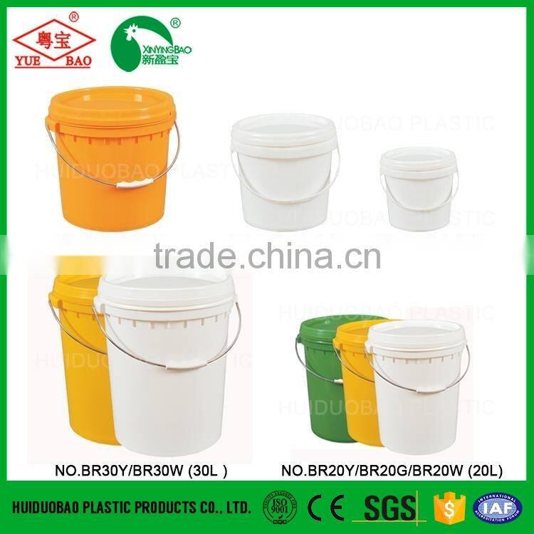 Yellow plastic bucket 30L for construction