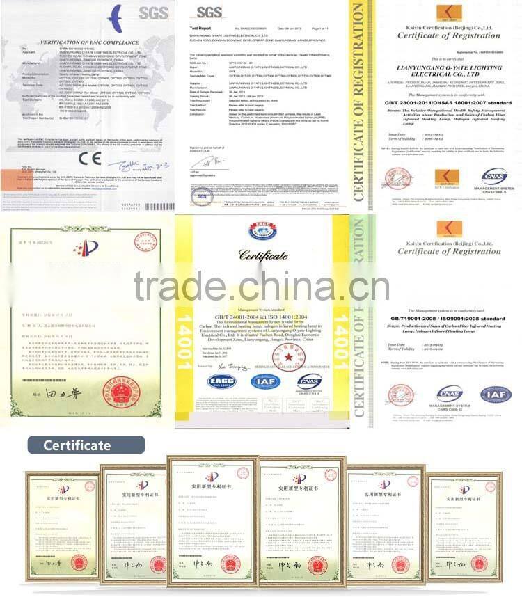 Different electric power white or color infrared panel home U-shaped carbon fiber oven heating element