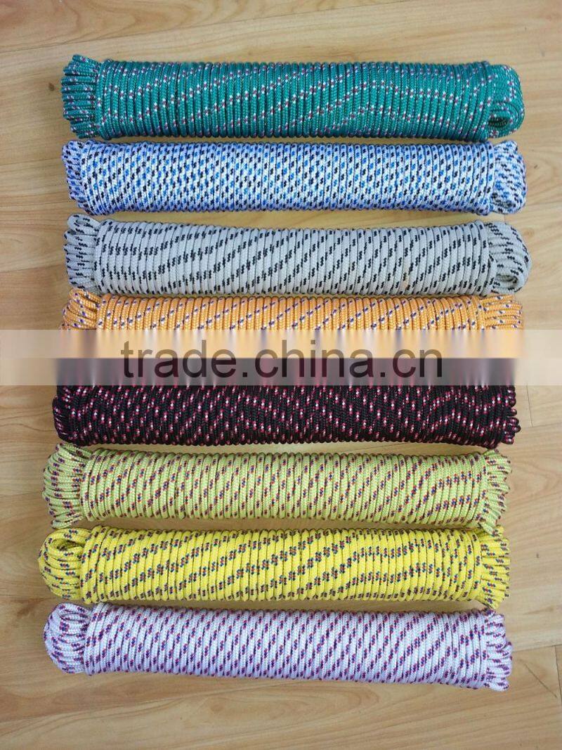 Mixed colors Diamond braided rope pp multifilament braid rope polypropylene braided ropes