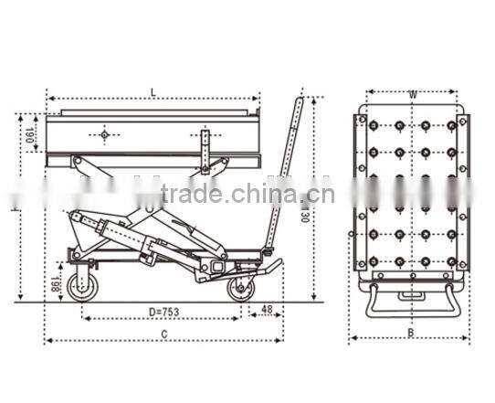 Scissor hydraulic roller mobile lift platform