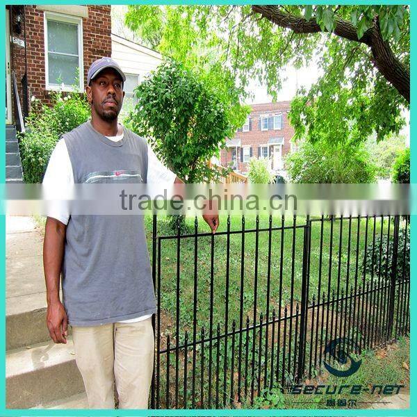 decorative wrought iron ornamental picket fence with square tube insert factory