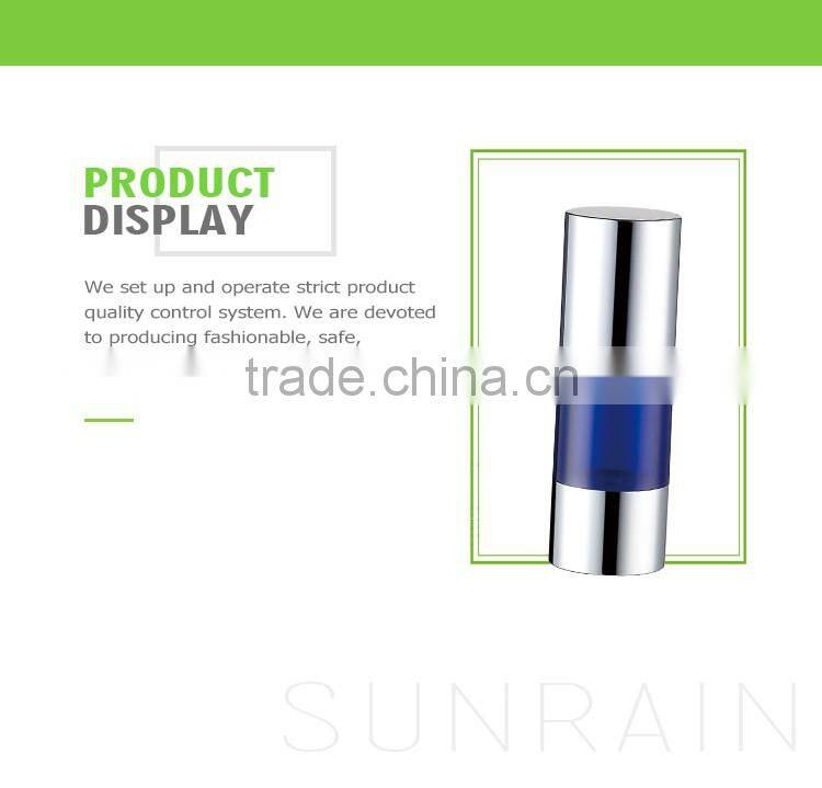 Latest design high quality Sunrain AS transparent airless commercial plastic bottle