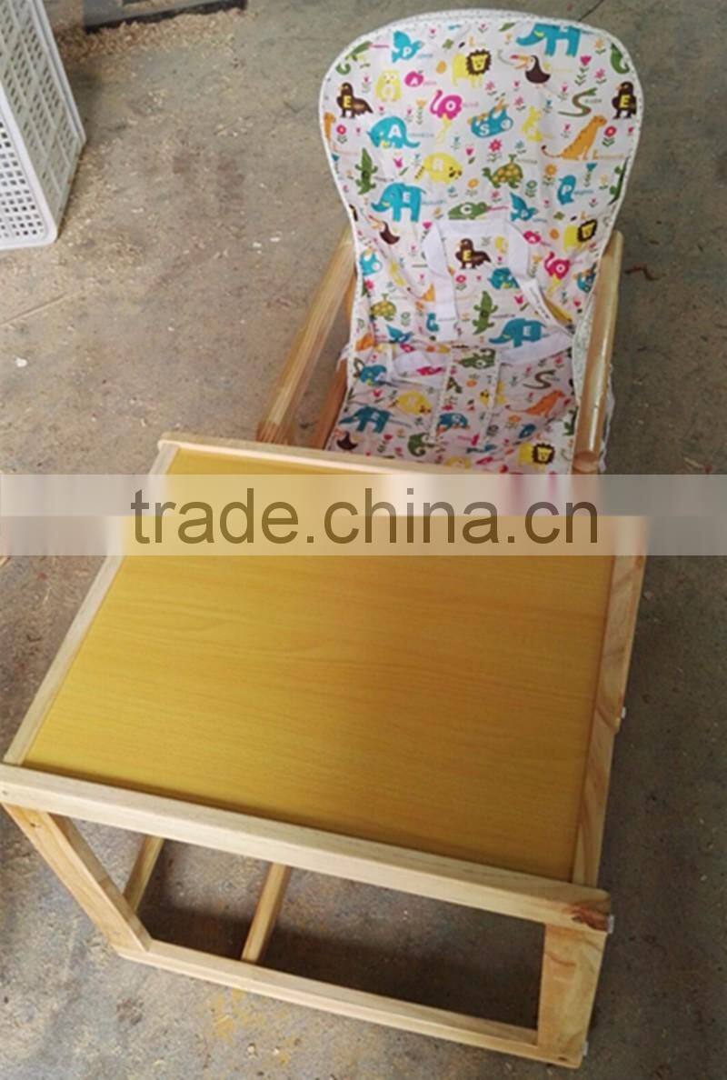 Manufacture wooden baby highchair multi-function baby eating chair
